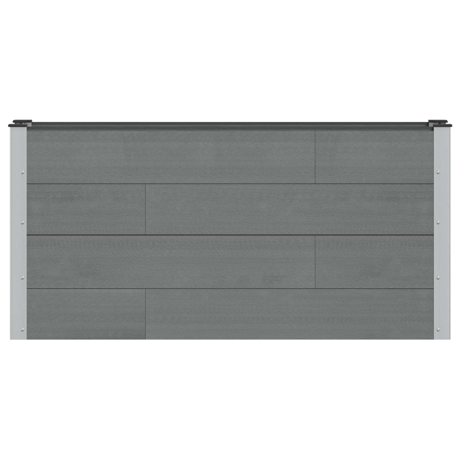 Hochbeet Grau 150 x 30 x 72 cm WPC und Aluminium