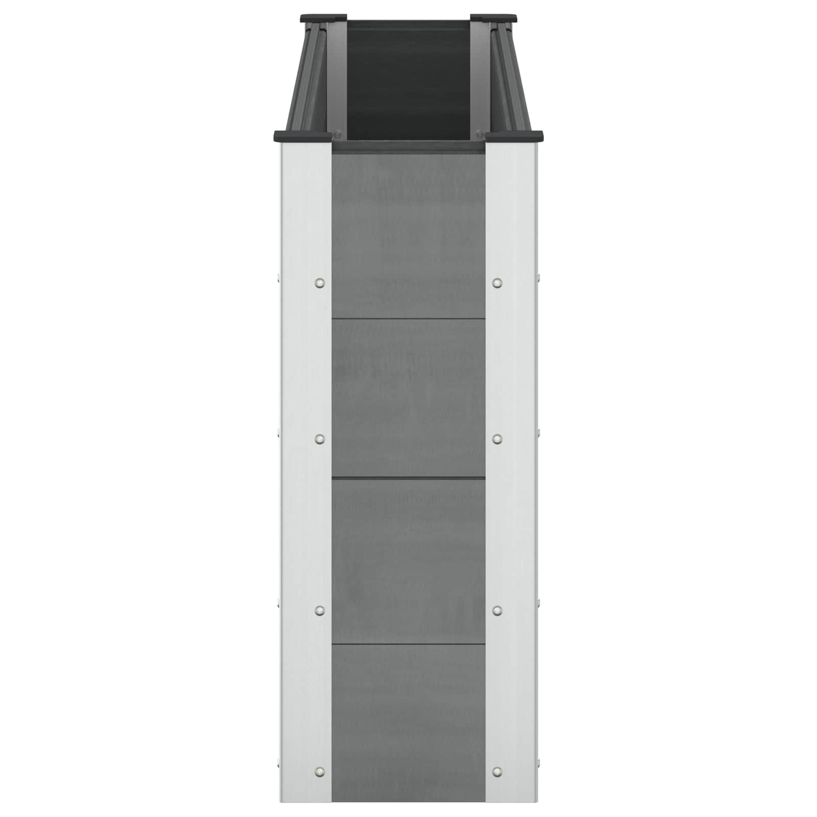 Hochbeet Grau 150 x 30 x 72 cm WPC und Aluminium