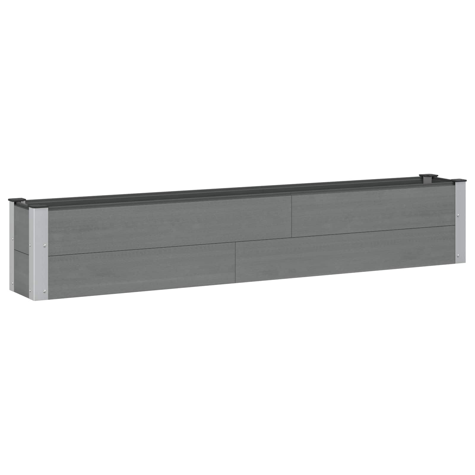Hochbeet Grau 200 x 30 x 36 cm WPC und Aluminium