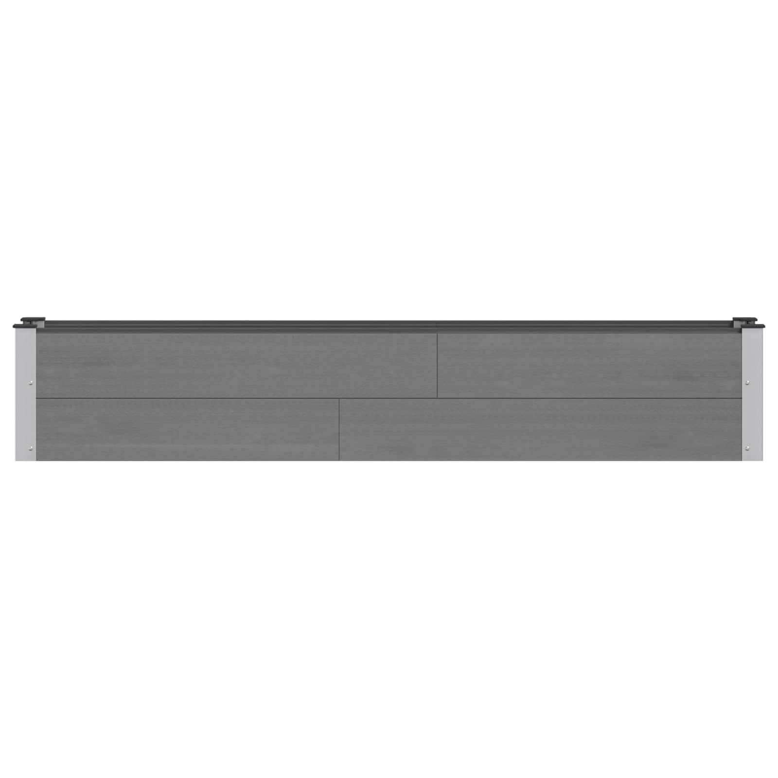 Hochbeet Grau 200 x 30 x 36 cm WPC und Aluminium