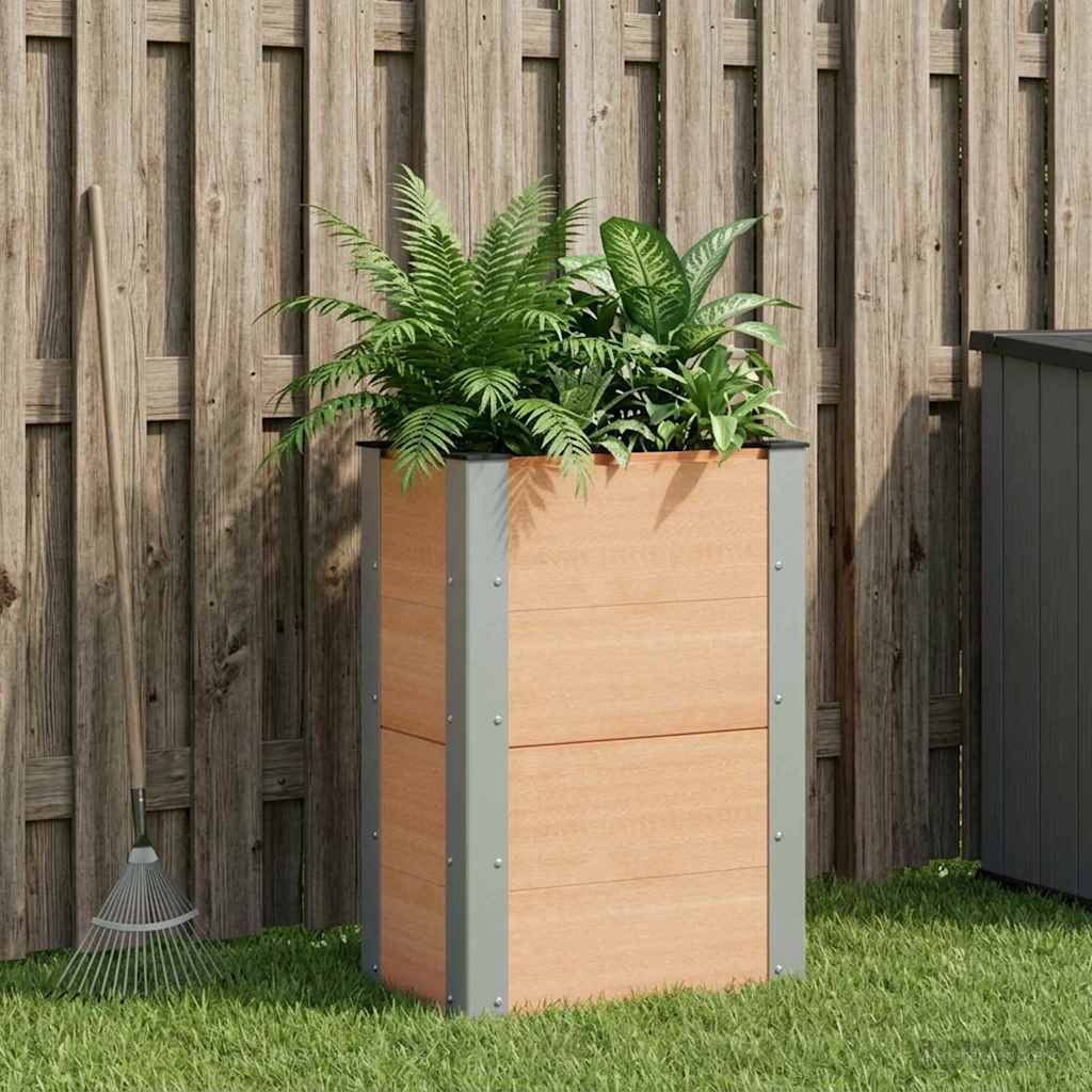 Hochbeet Braun 50 x 30 x 72 cm WPC und Aluminium