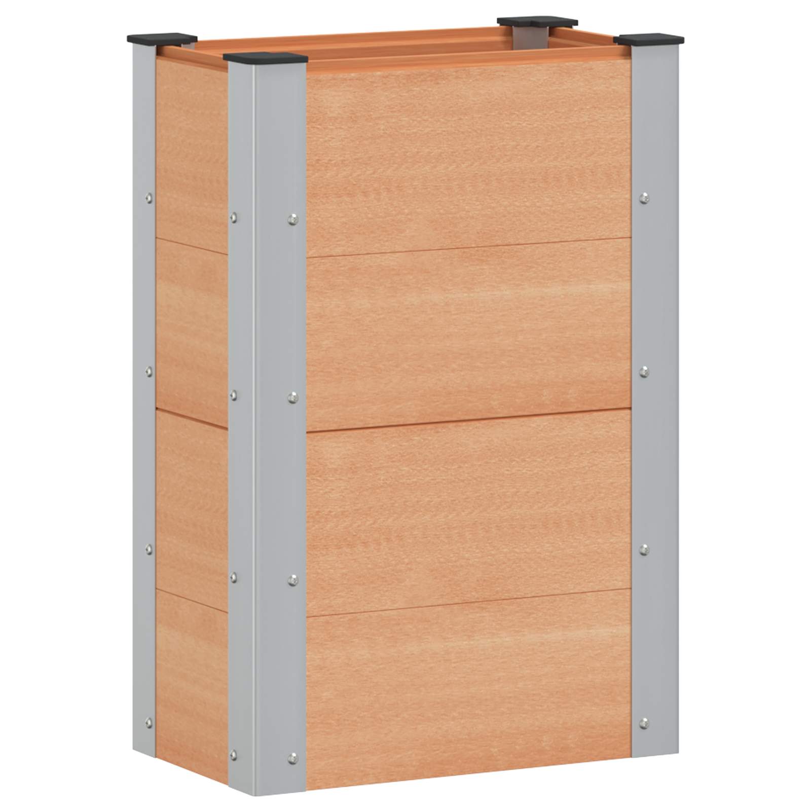 Hochbeet Braun 50 x 30 x 72 cm WPC und Aluminium