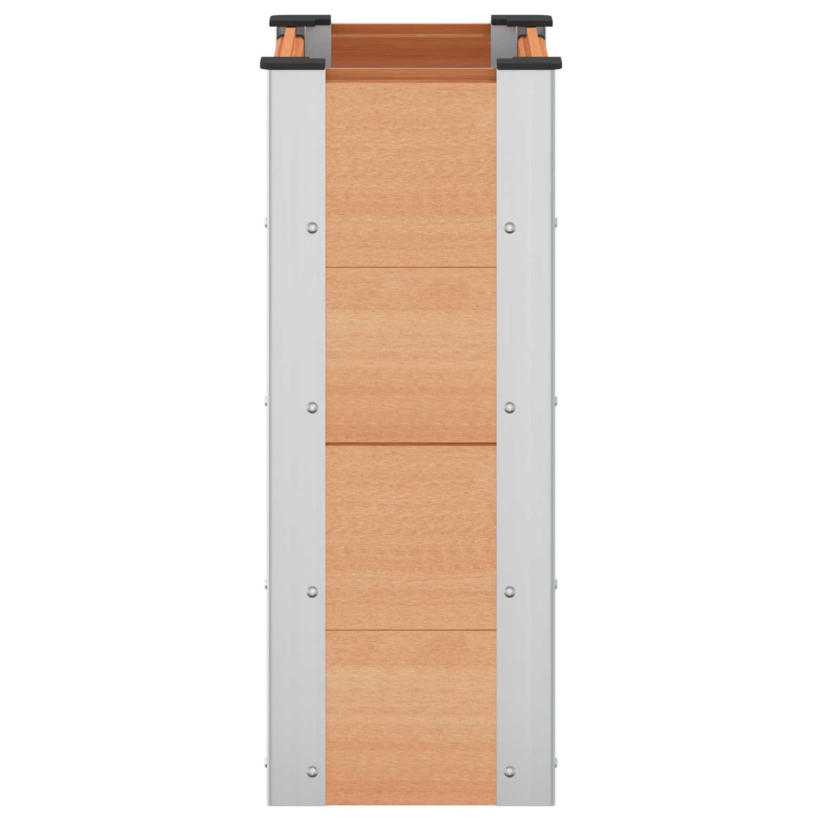 Hochbeet Braun 50 x 30 x 72 cm WPC und Aluminium