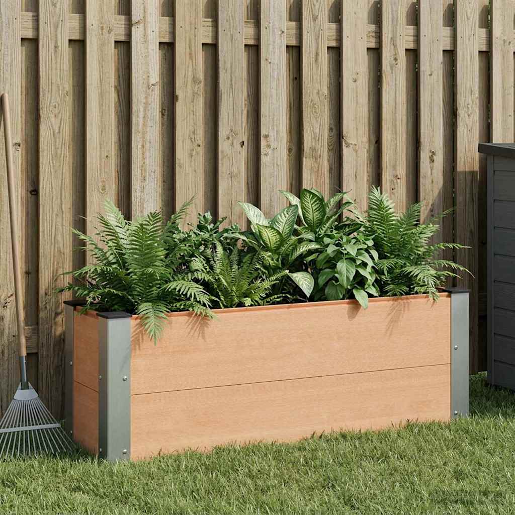 Hochbeet Braun 100 x 30 x 36 cm WPC und Aluminium