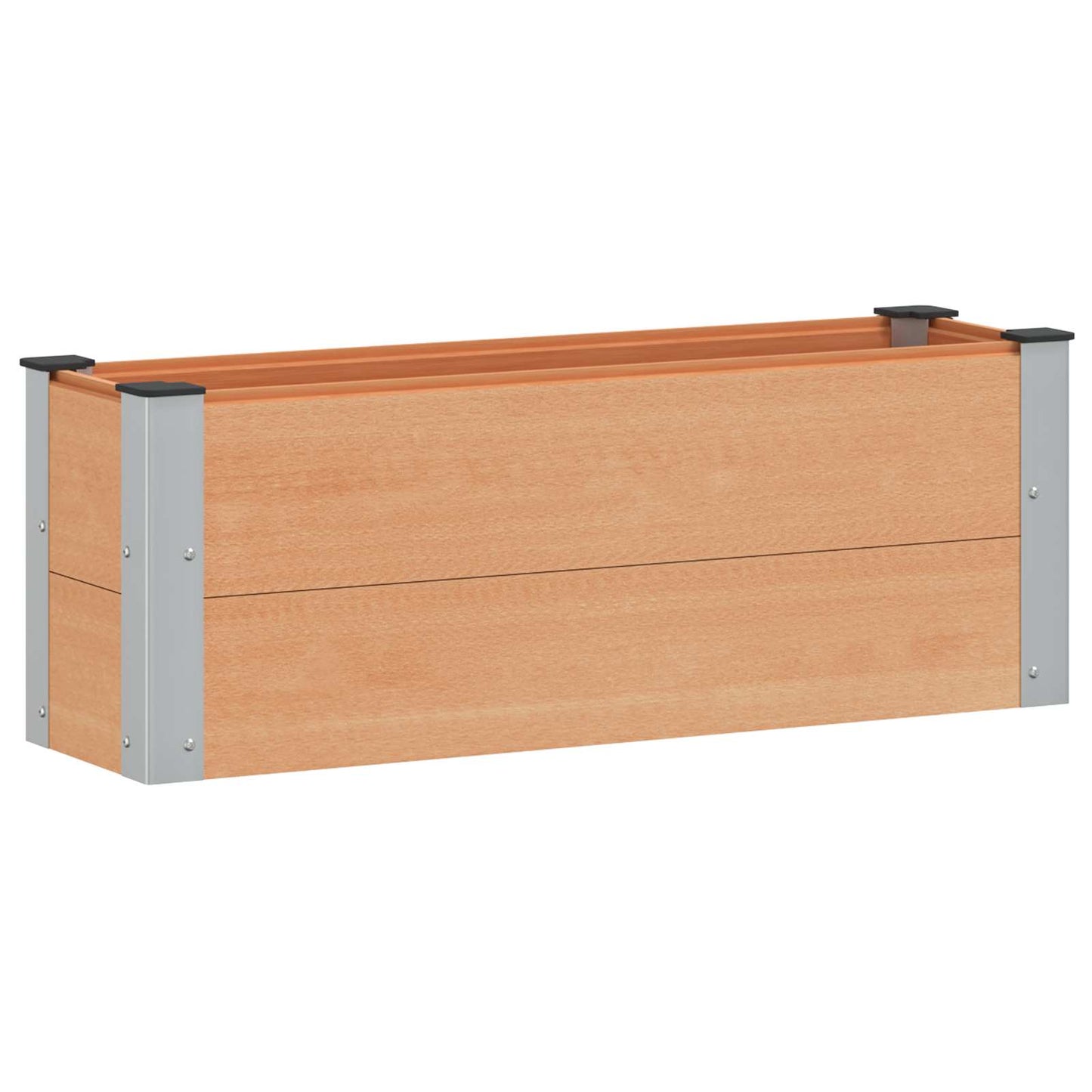 Hochbeet Braun 100 x 30 x 36 cm WPC und Aluminium