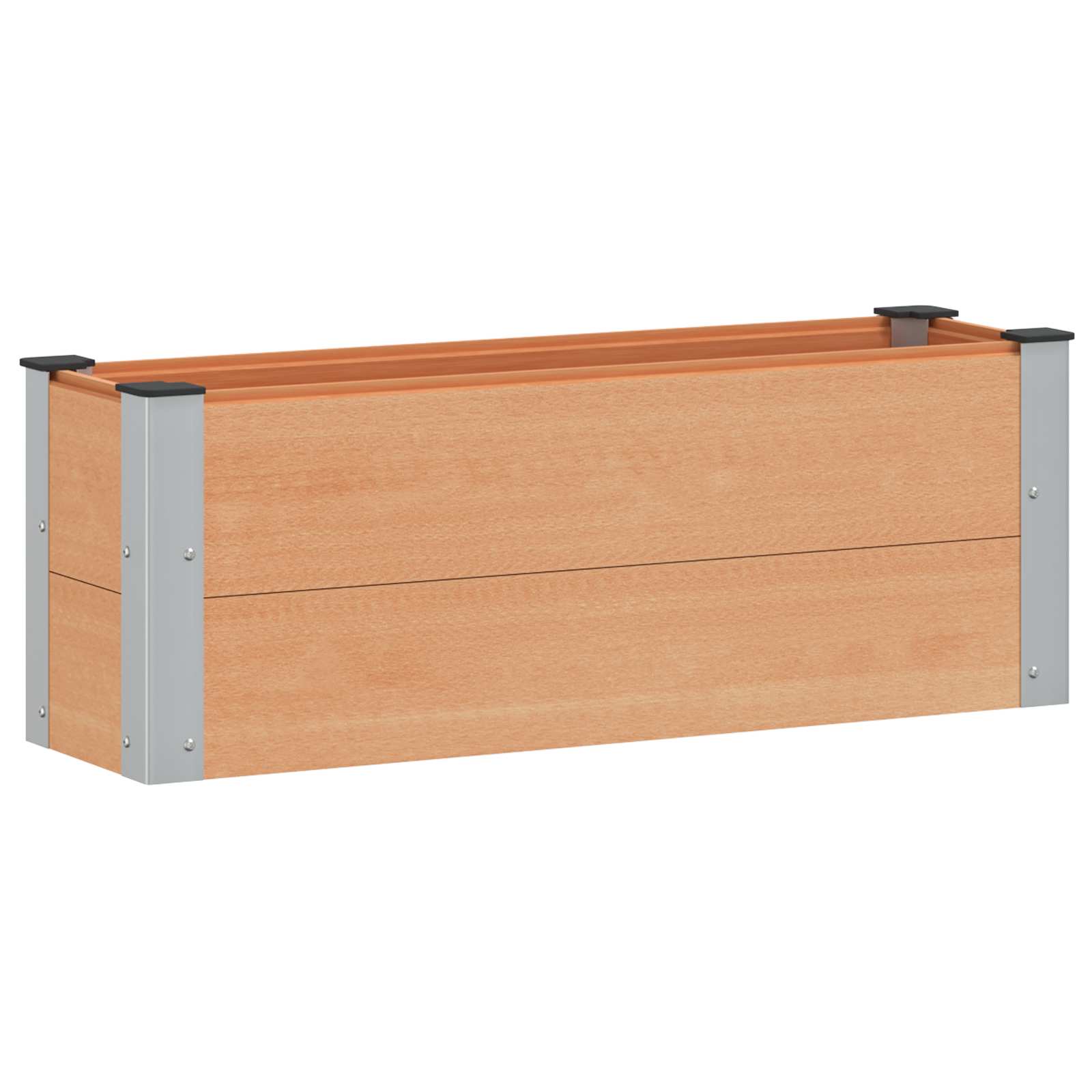 Hochbeet Braun 100 x 30 x 36 cm WPC und Aluminium