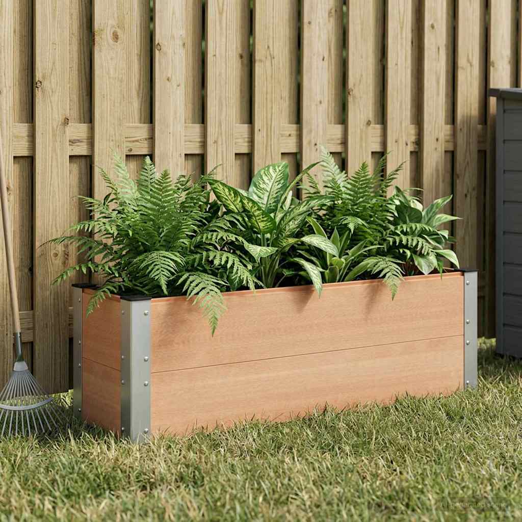 Hochbeet Braun 100 x 30 x 72 cm WPC und Aluminium