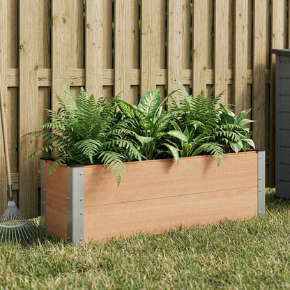 Hochbeet Braun 100 x 30 x 72 cm WPC und Aluminium