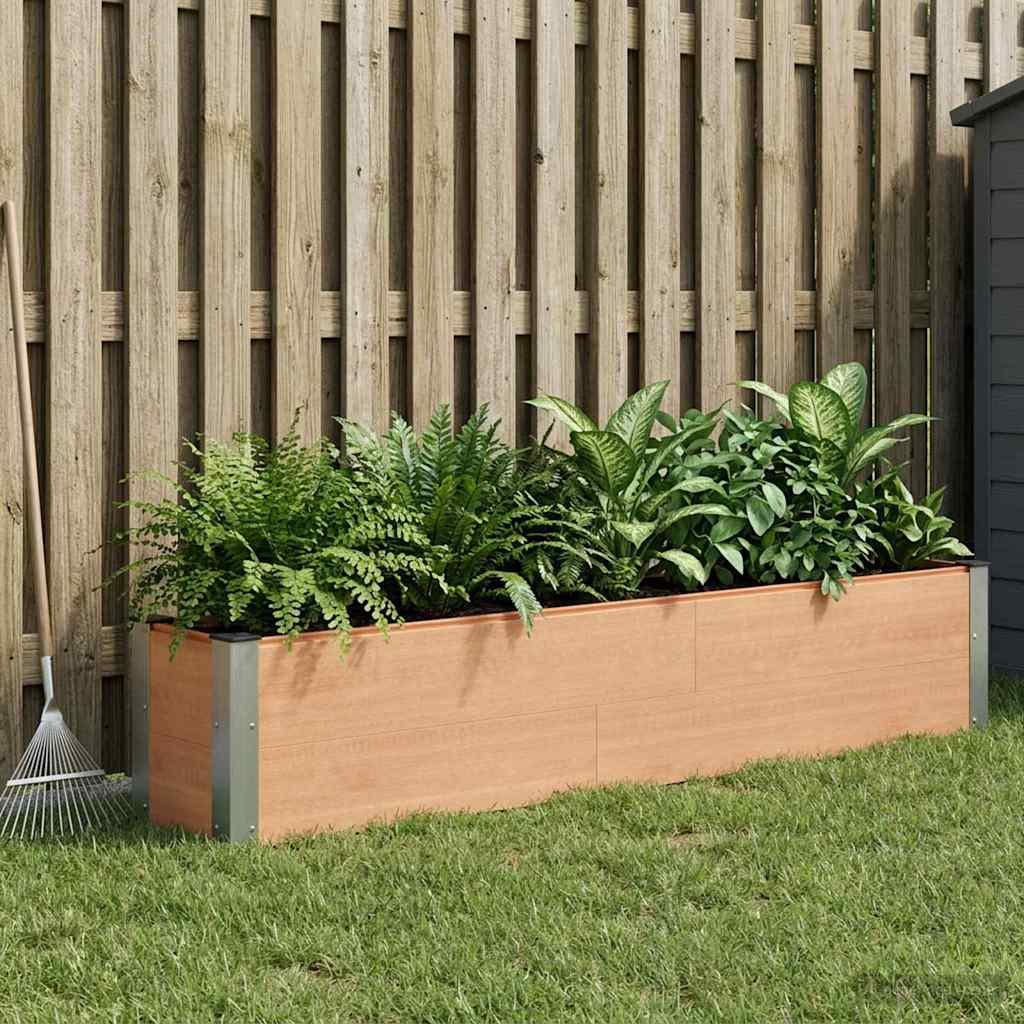 Hochbeet Braun 200 x 30 x 36 cm WPC und Aluminium
