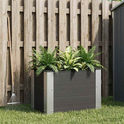 Hochbeet Schwarz 50 x 30 x 36 cm WPC und Aluminium