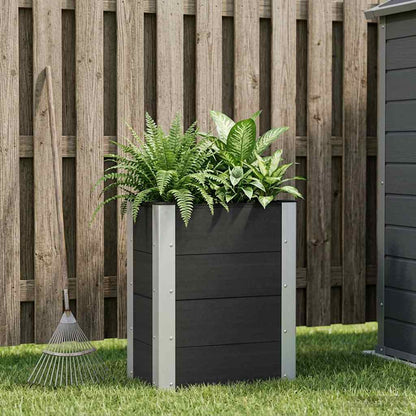 Hochbeet Schwarz 50 x 30 x 72 cm WPC und Aluminium