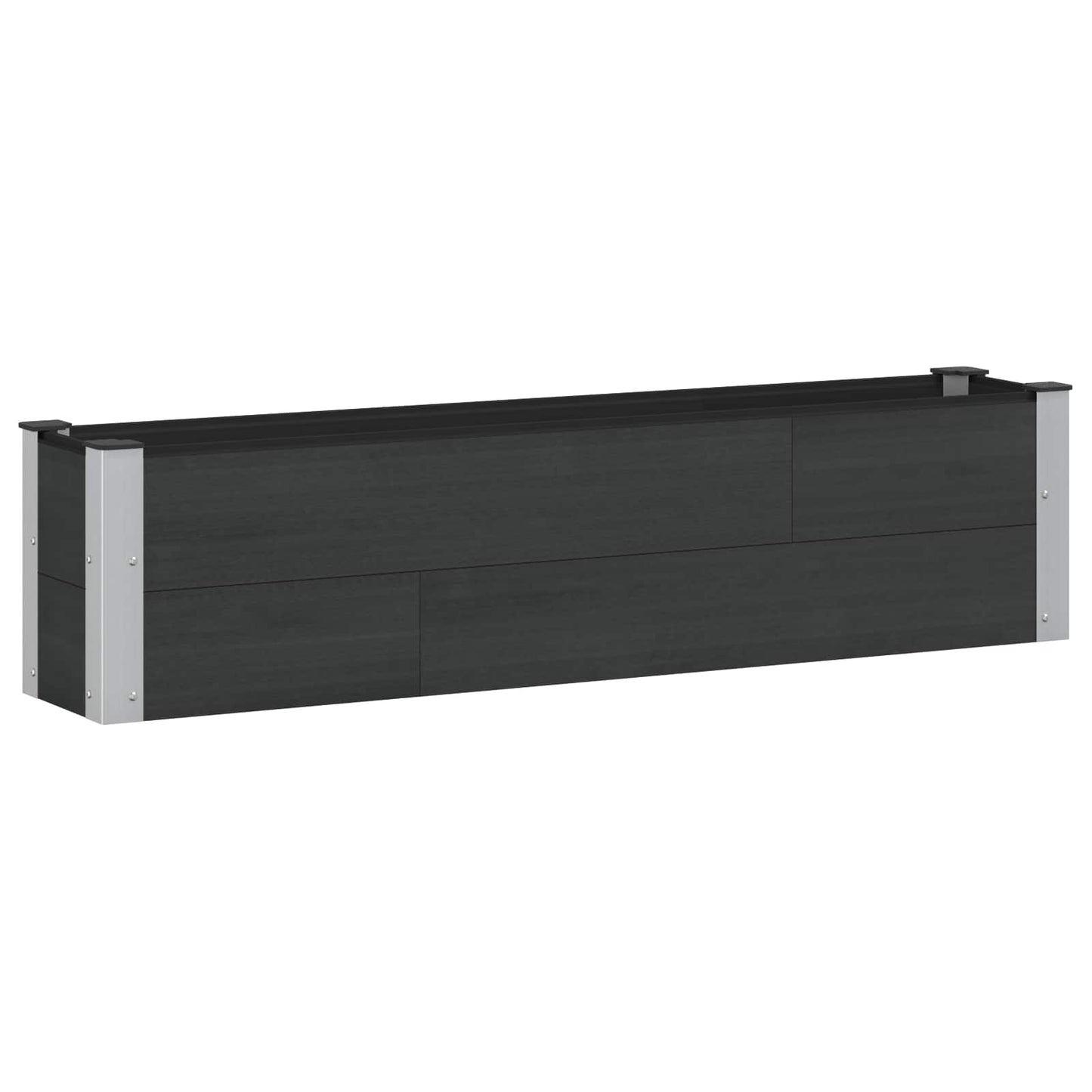 Hochbeet Schwarz 150 x 30 x 36 cm WPC und Aluminium