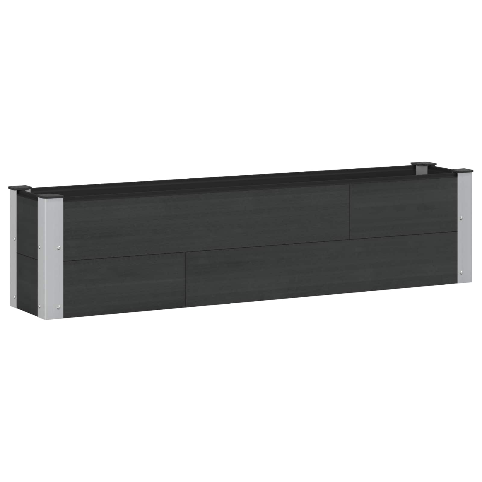 Hochbeet Schwarz 150 x 30 x 36 cm WPC und Aluminium