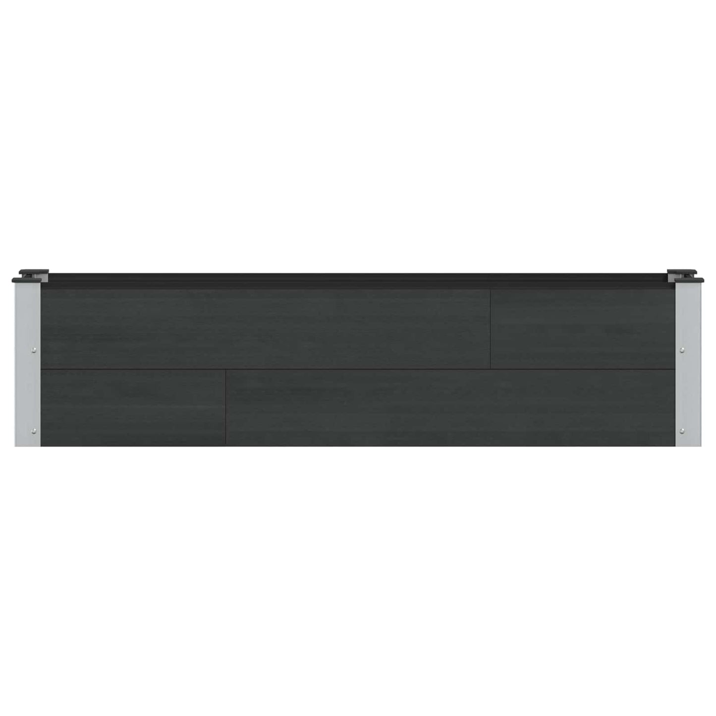 Hochbeet Schwarz 150 x 30 x 36 cm WPC und Aluminium