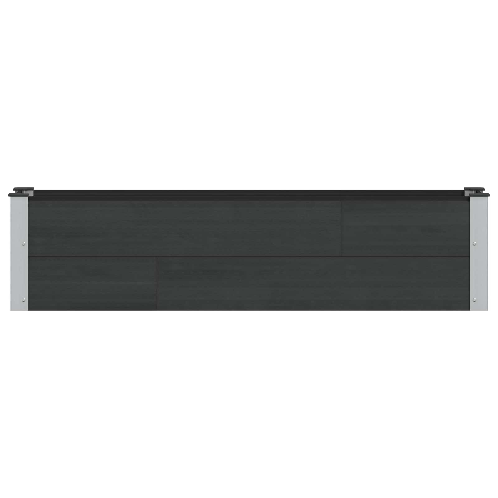 Hochbeet Schwarz 150 x 30 x 36 cm WPC und Aluminium