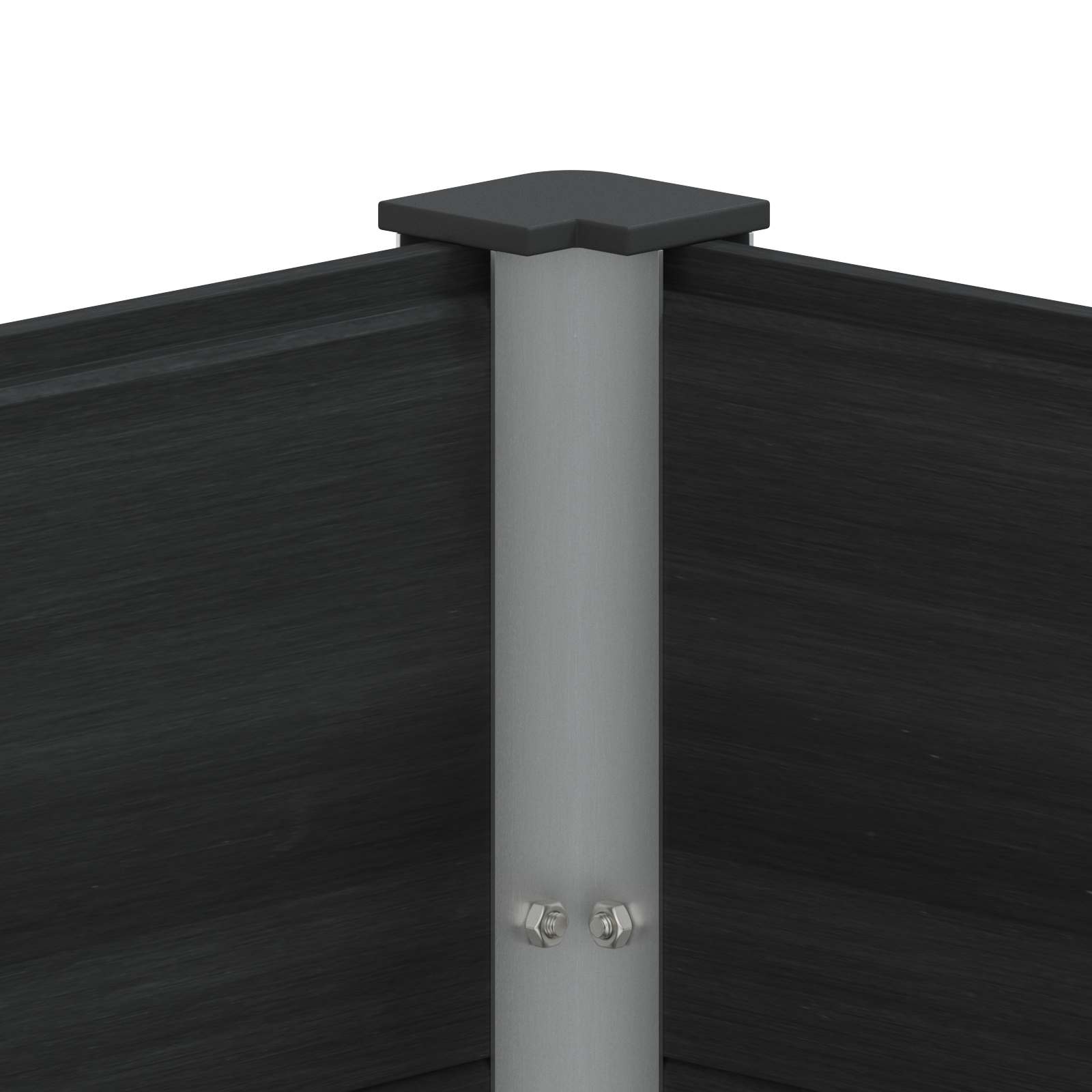 Hochbeet Schwarz 150 x 30 x 72 cm WPC und Aluminium