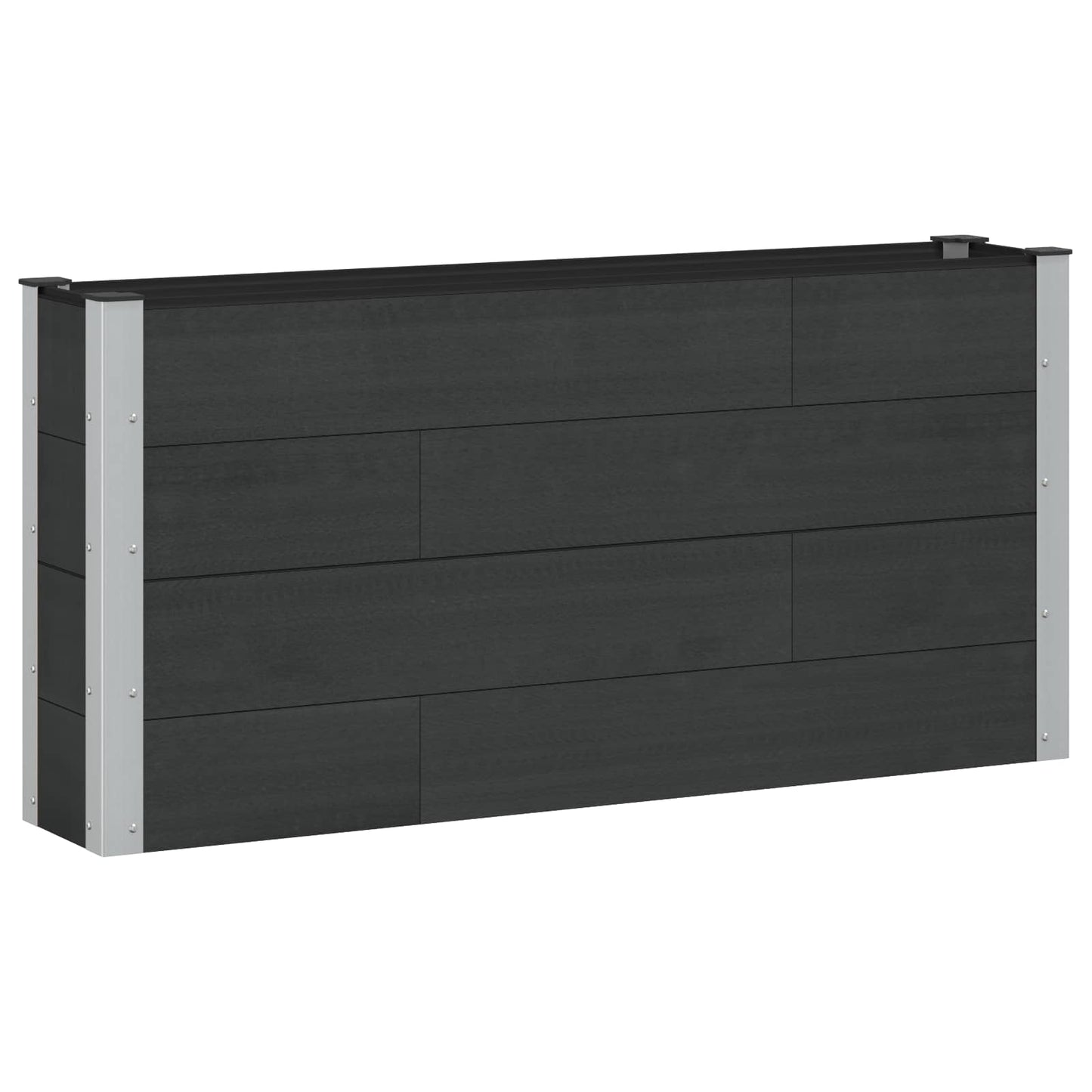 Hochbeet Schwarz 150 x 30 x 72 cm WPC und Aluminium