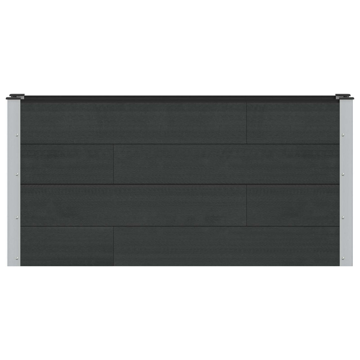 Hochbeet Schwarz 150 x 30 x 72 cm WPC und Aluminium