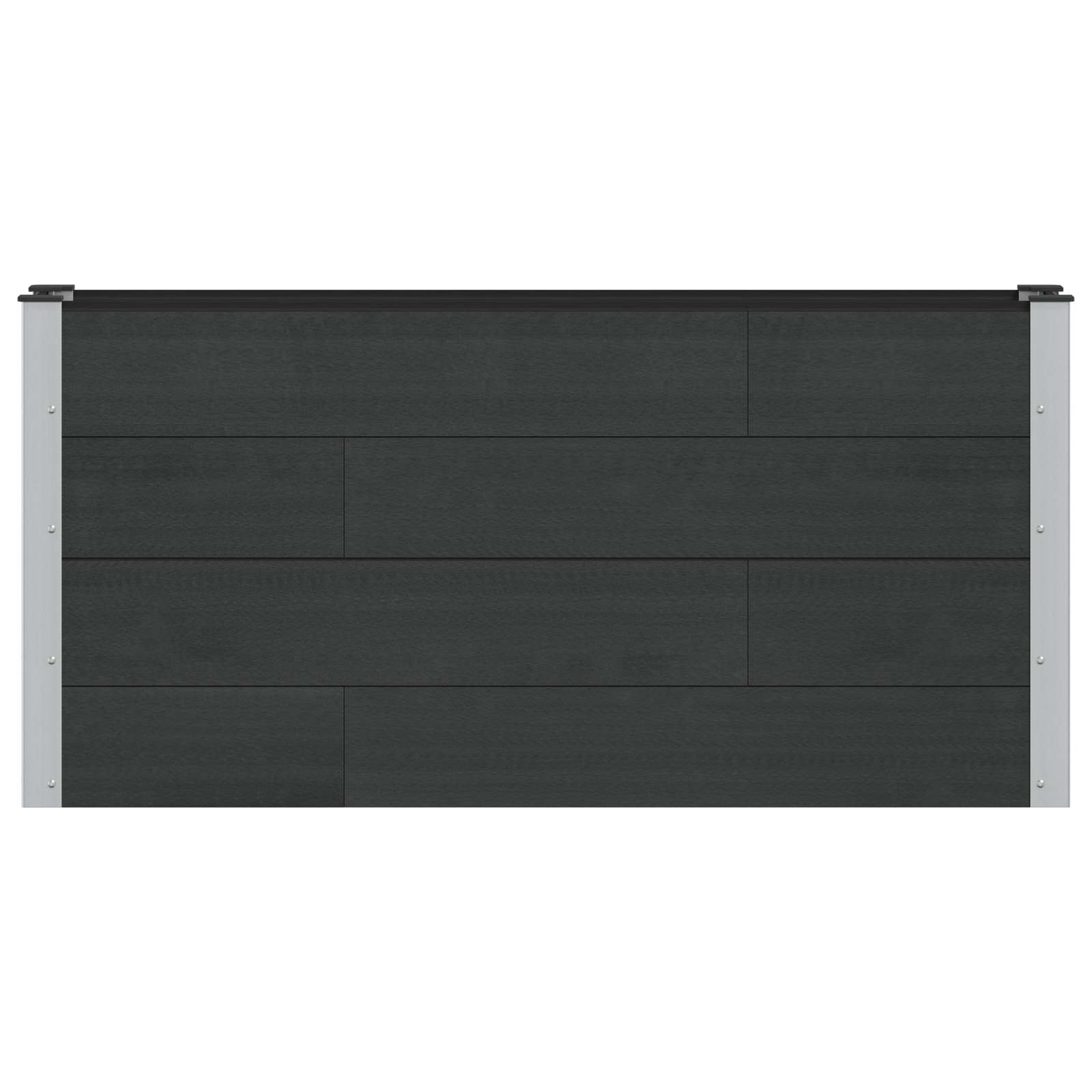 Hochbeet Schwarz 150 x 30 x 72 cm WPC und Aluminium