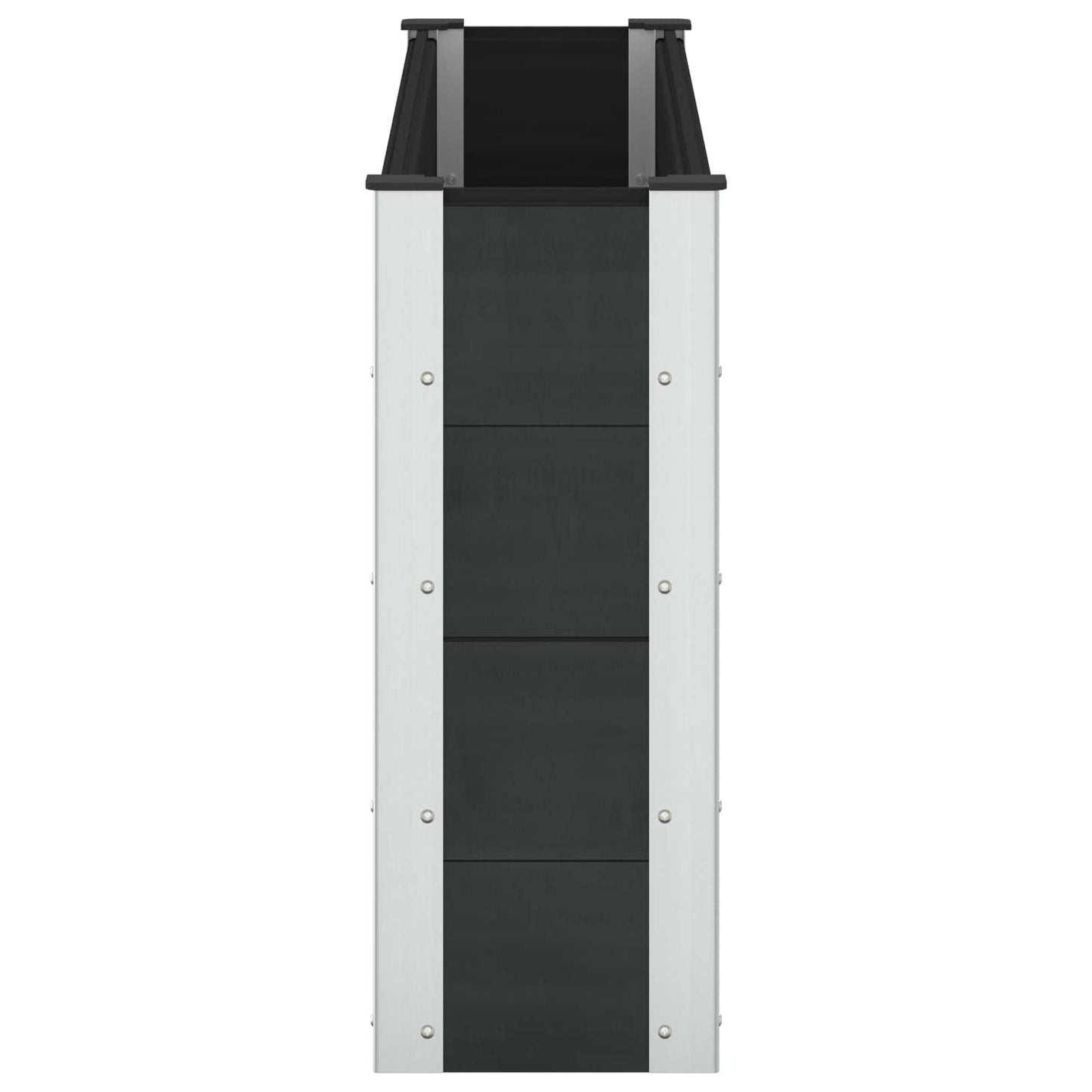 Hochbeet Schwarz 150 x 30 x 72 cm WPC und Aluminium