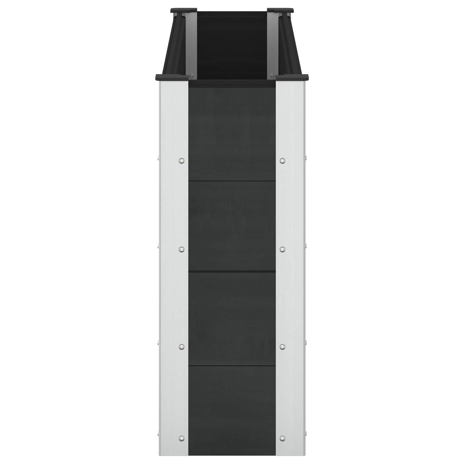 Hochbeet Schwarz 150 x 30 x 72 cm WPC und Aluminium