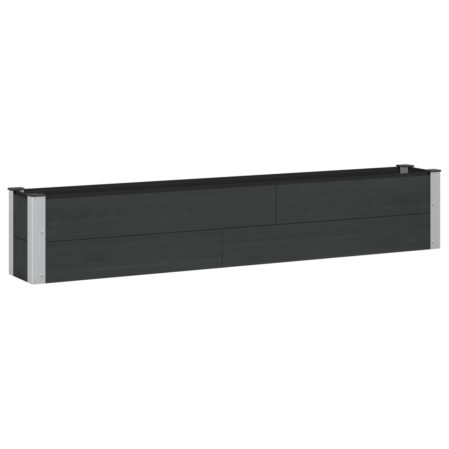 Hochbeet Schwarz 200 x 30 x 36 cm WPC und Aluminium