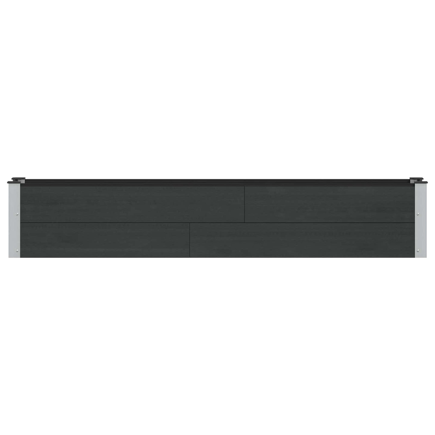 Hochbeet Schwarz 200 x 30 x 36 cm WPC und Aluminium