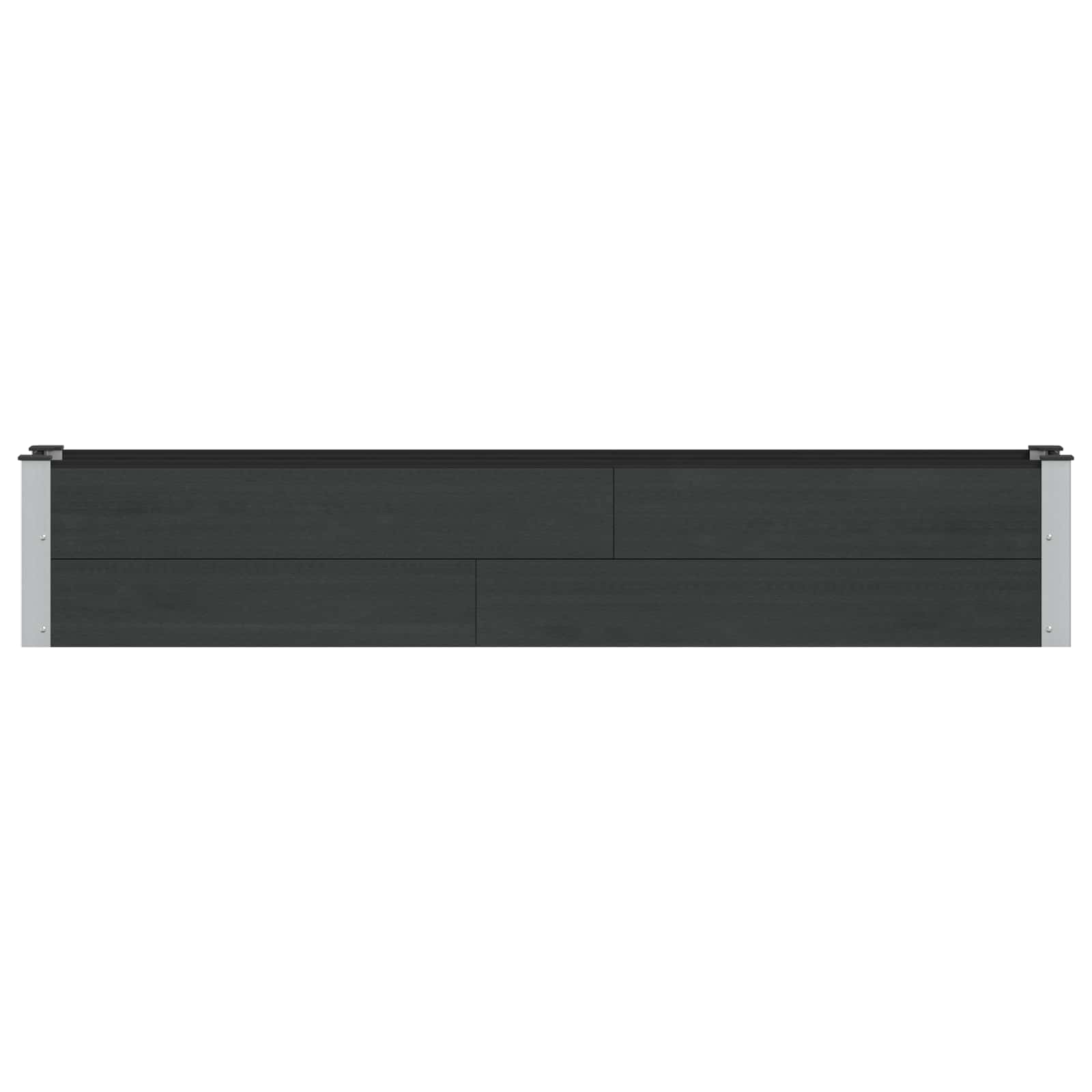 Hochbeet Schwarz 200 x 30 x 36 cm WPC und Aluminium