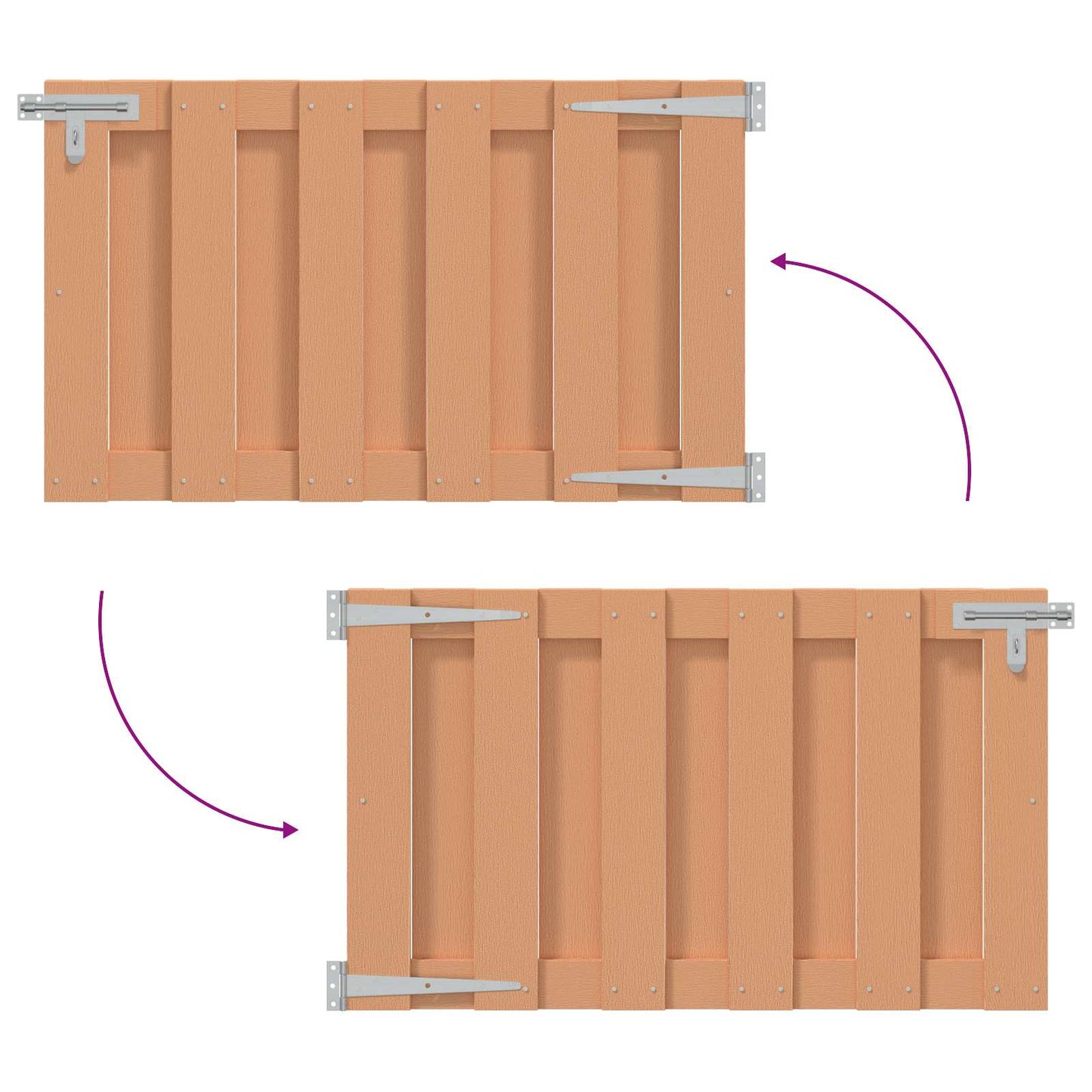 Gartentor 100 x 60 cm WPC und Aluminium Braun