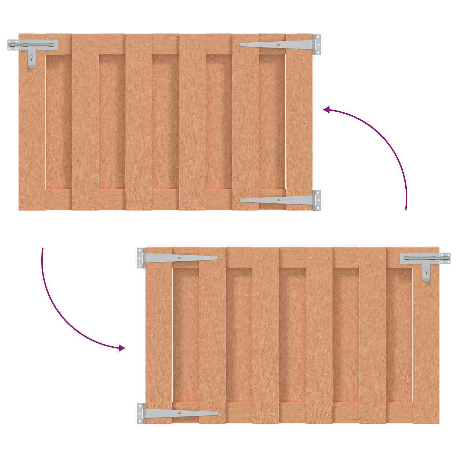 Gartentor 100 x 60 cm WPC und Aluminium Braun