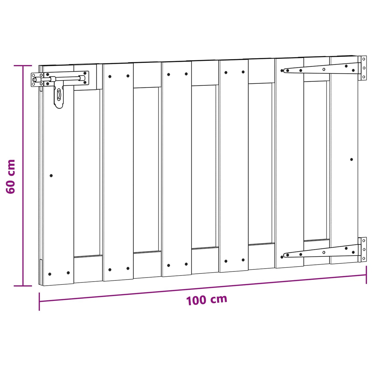 Gartentor 100 x 60 cm WPC und Aluminium Braun