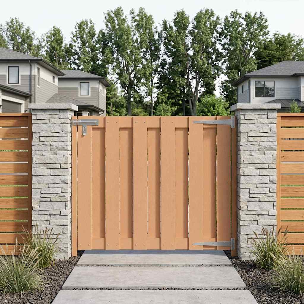 Gartentor 100 x 80 cm WPC und Aluminium Braun
