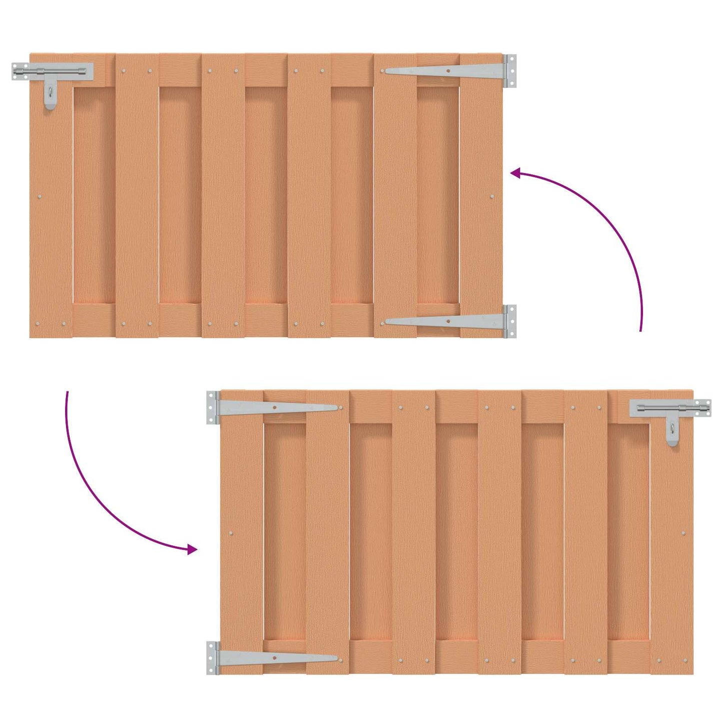Gartentor 100 x 80 cm WPC und Aluminium Braun