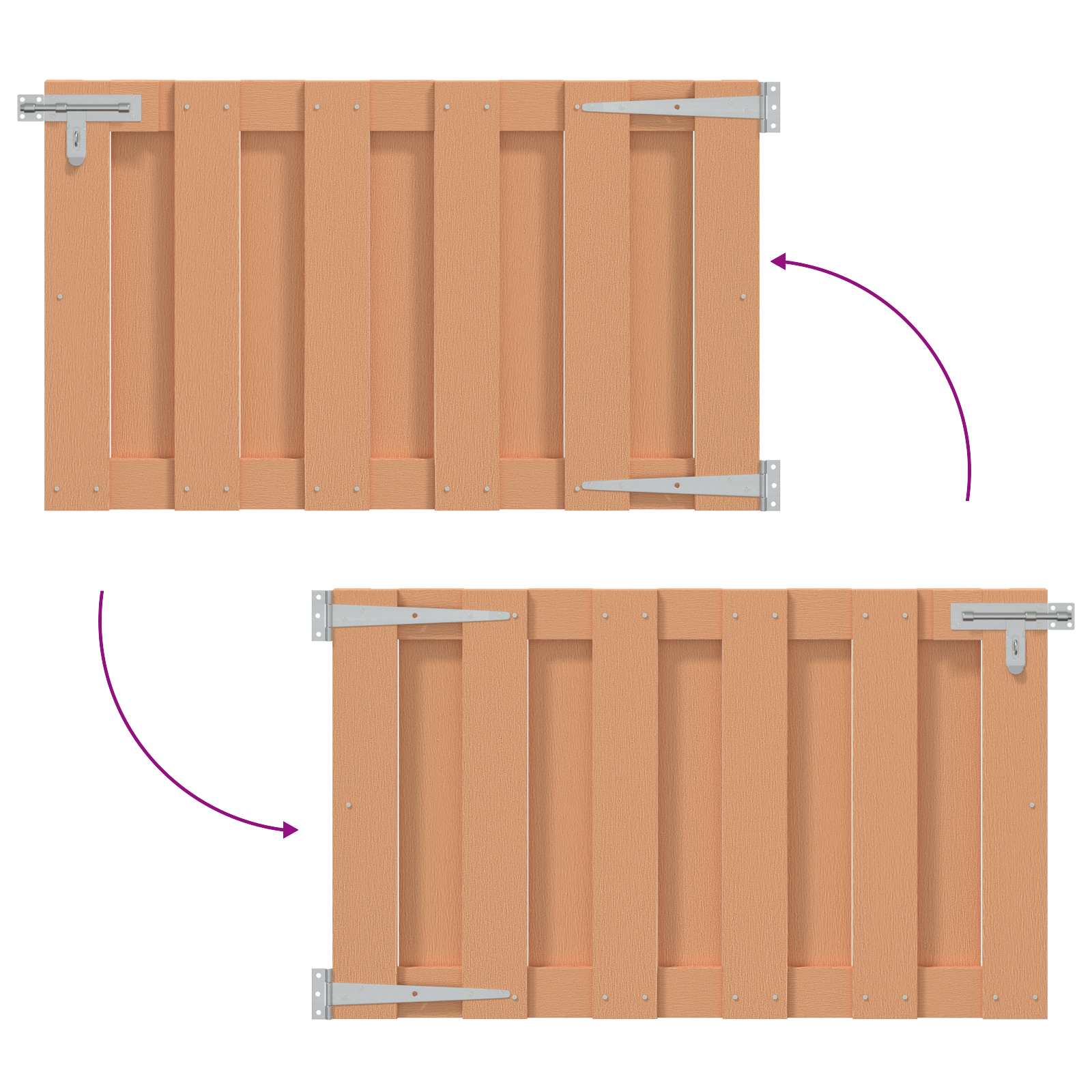 Gartentor 100 x 80 cm WPC und Aluminium Braun
