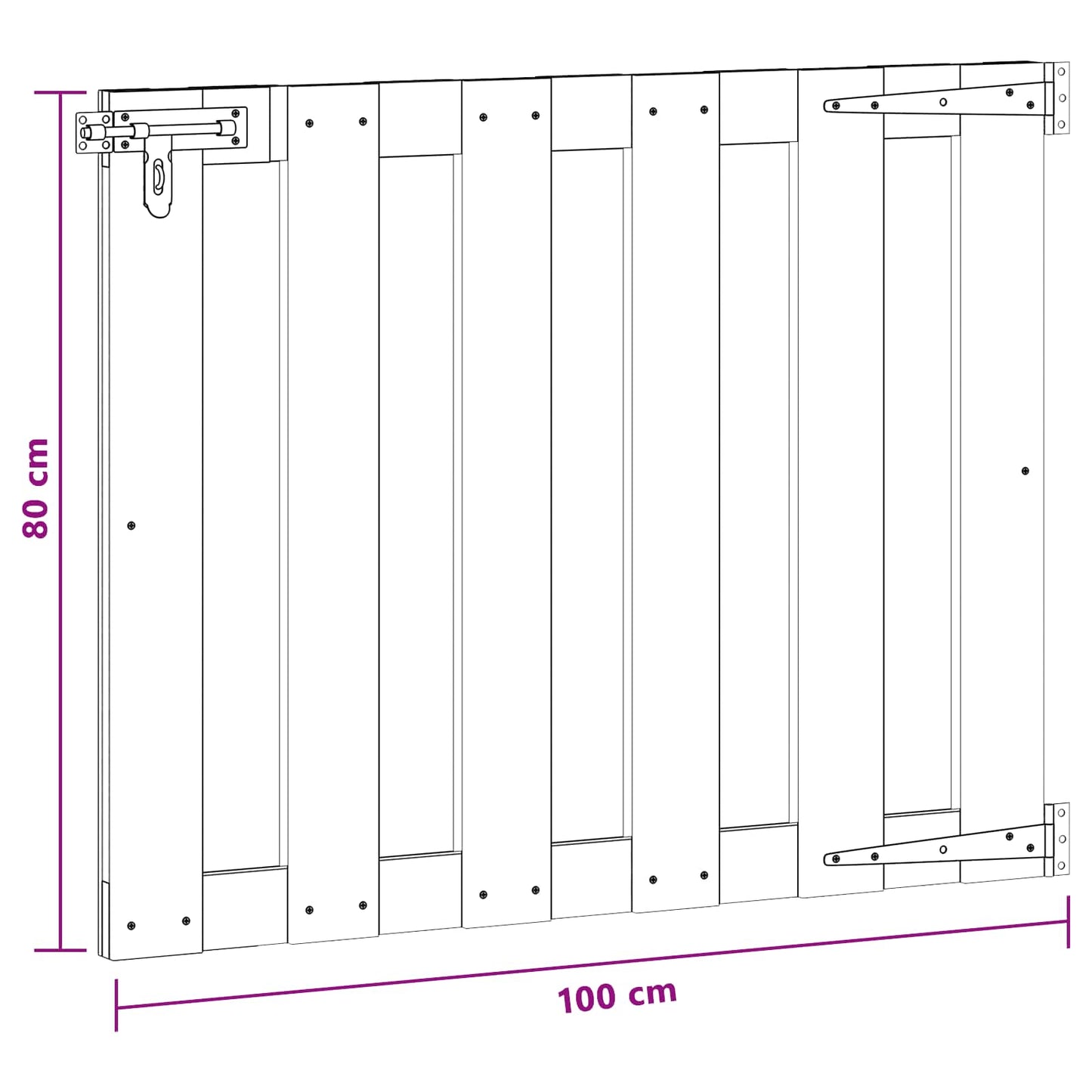 Gartentor 100 x 80 cm WPC und Aluminium Braun