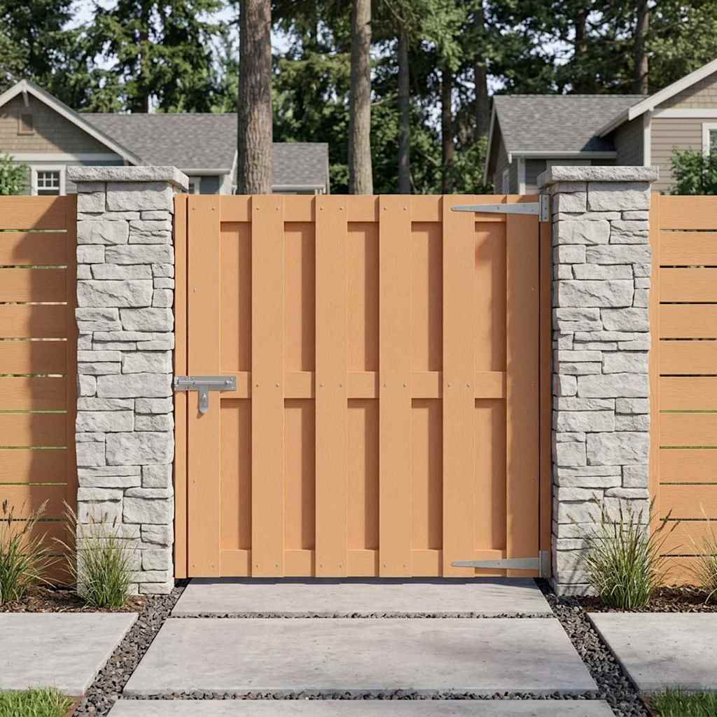Gartentor 100 x 100 cm WPC und Aluminium Braun
