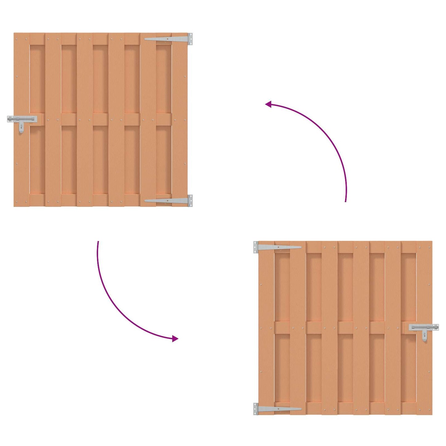 Gartentor 100 x 100 cm WPC und Aluminium Braun