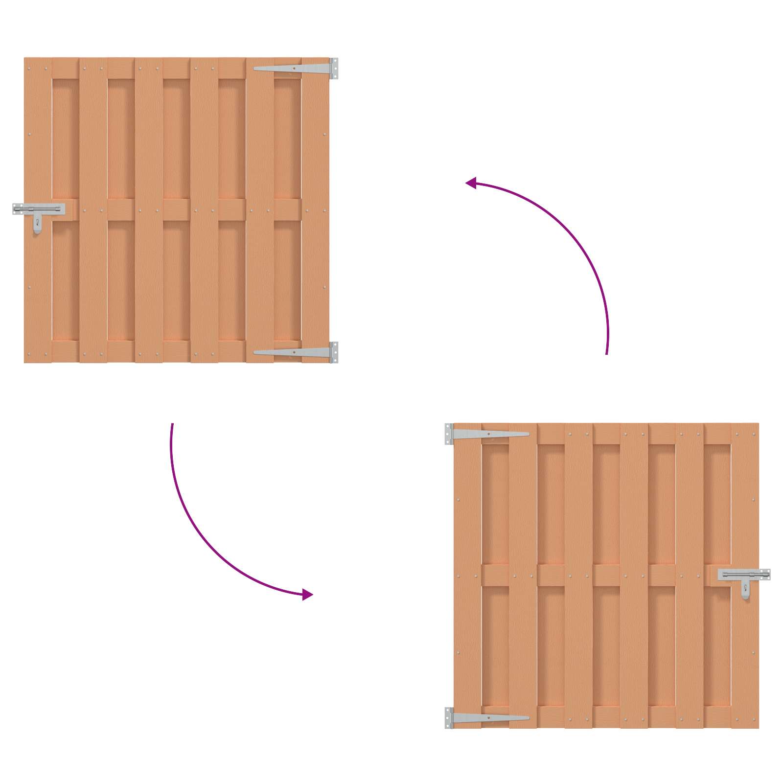 Gartentor 100 x 100 cm WPC und Aluminium Braun