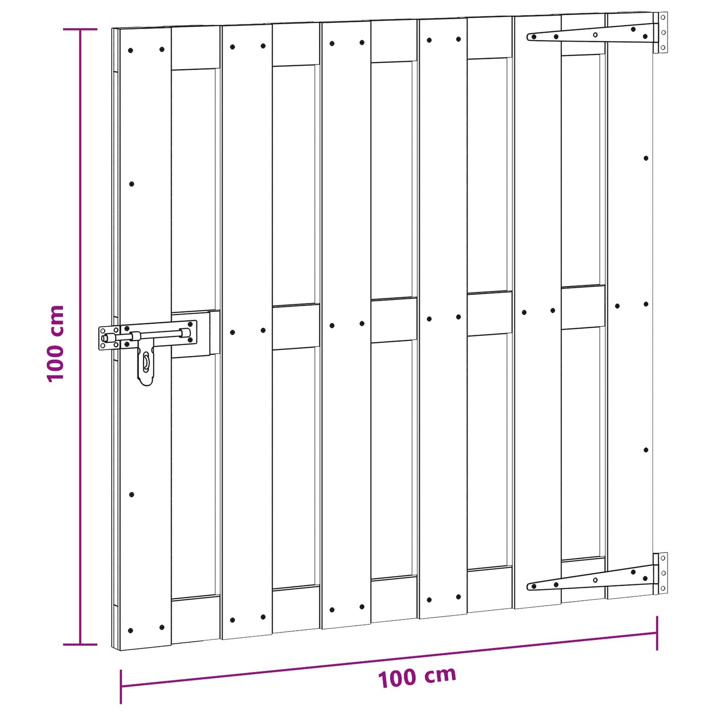 Gartentor 100 x 100 cm WPC und Aluminium Braun