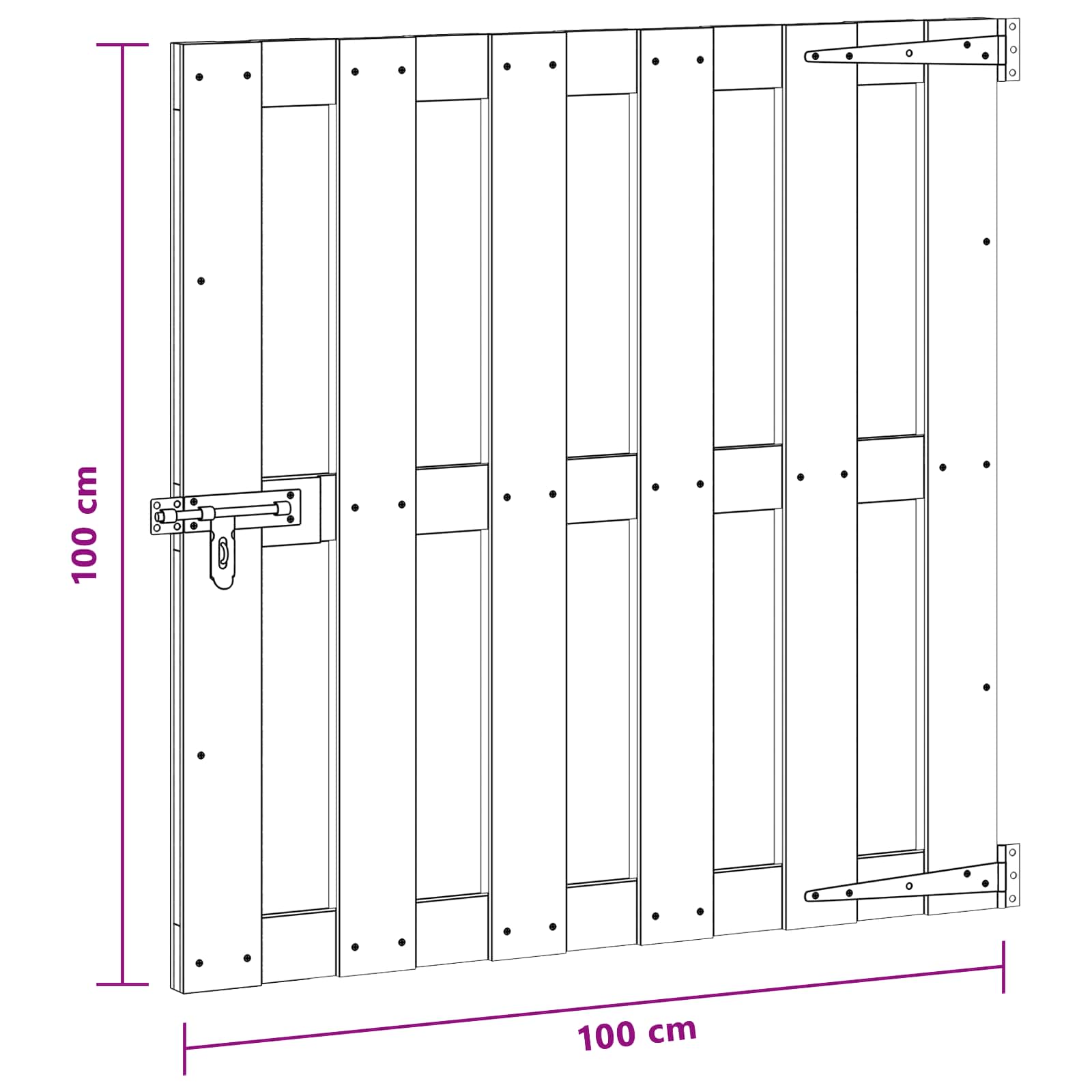Gartentor 100 x 100 cm WPC und Aluminium Braun
