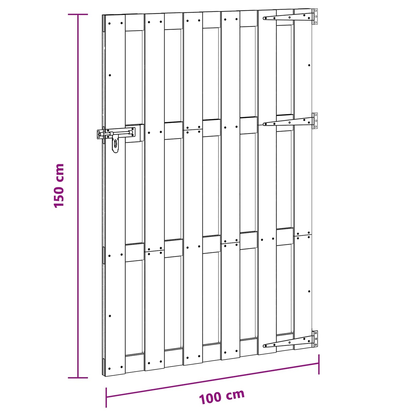 Gartentor 100 x 150 cm WPC und Aluminium Braun