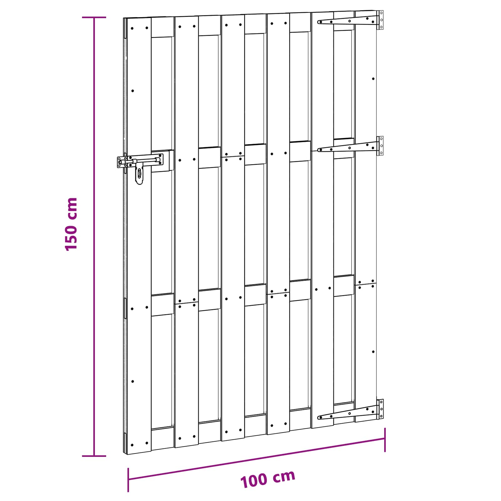 Gartentor 100 x 150 cm WPC und Aluminium Braun
