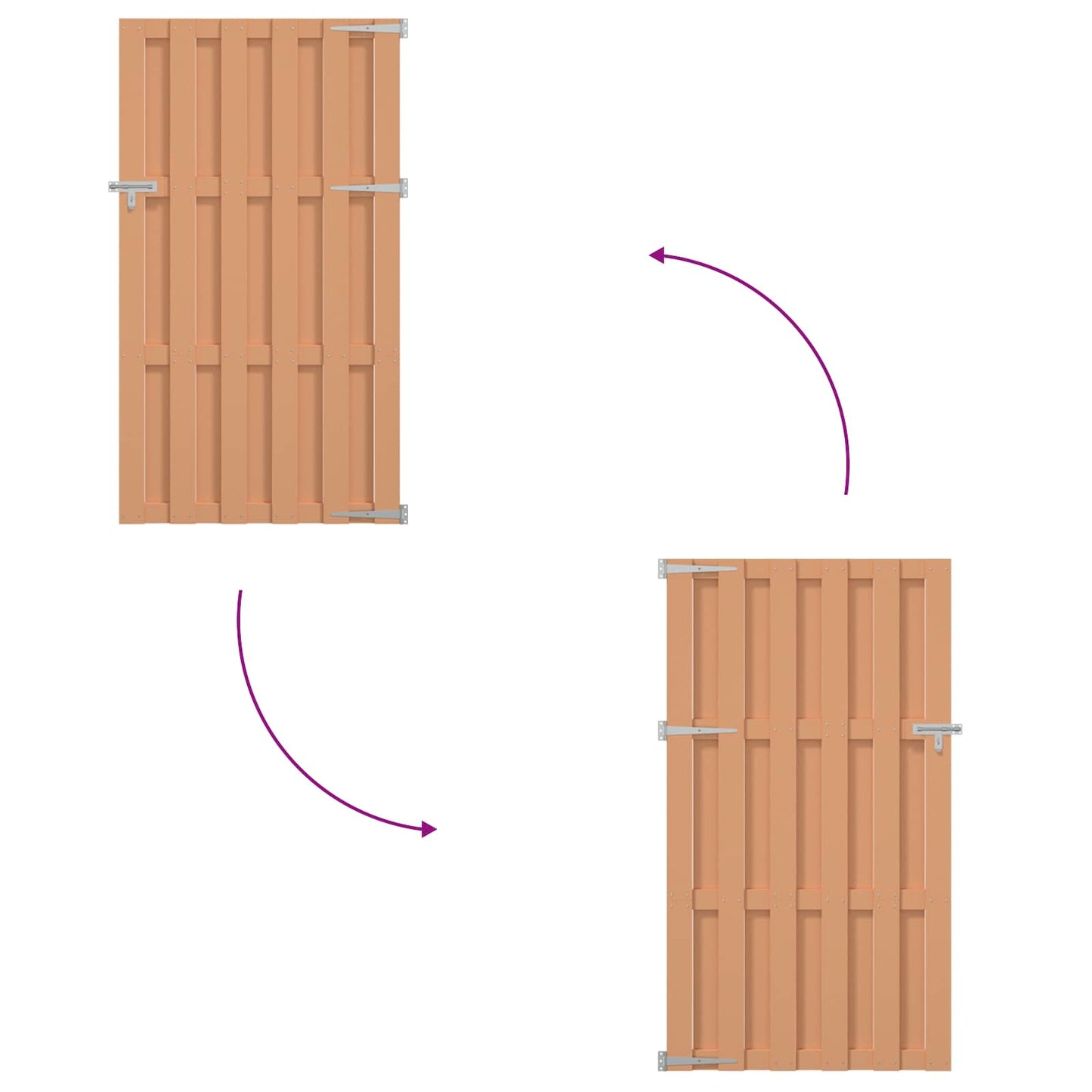 Gartentor 100 x 180 cm WPC und Aluminium Braun