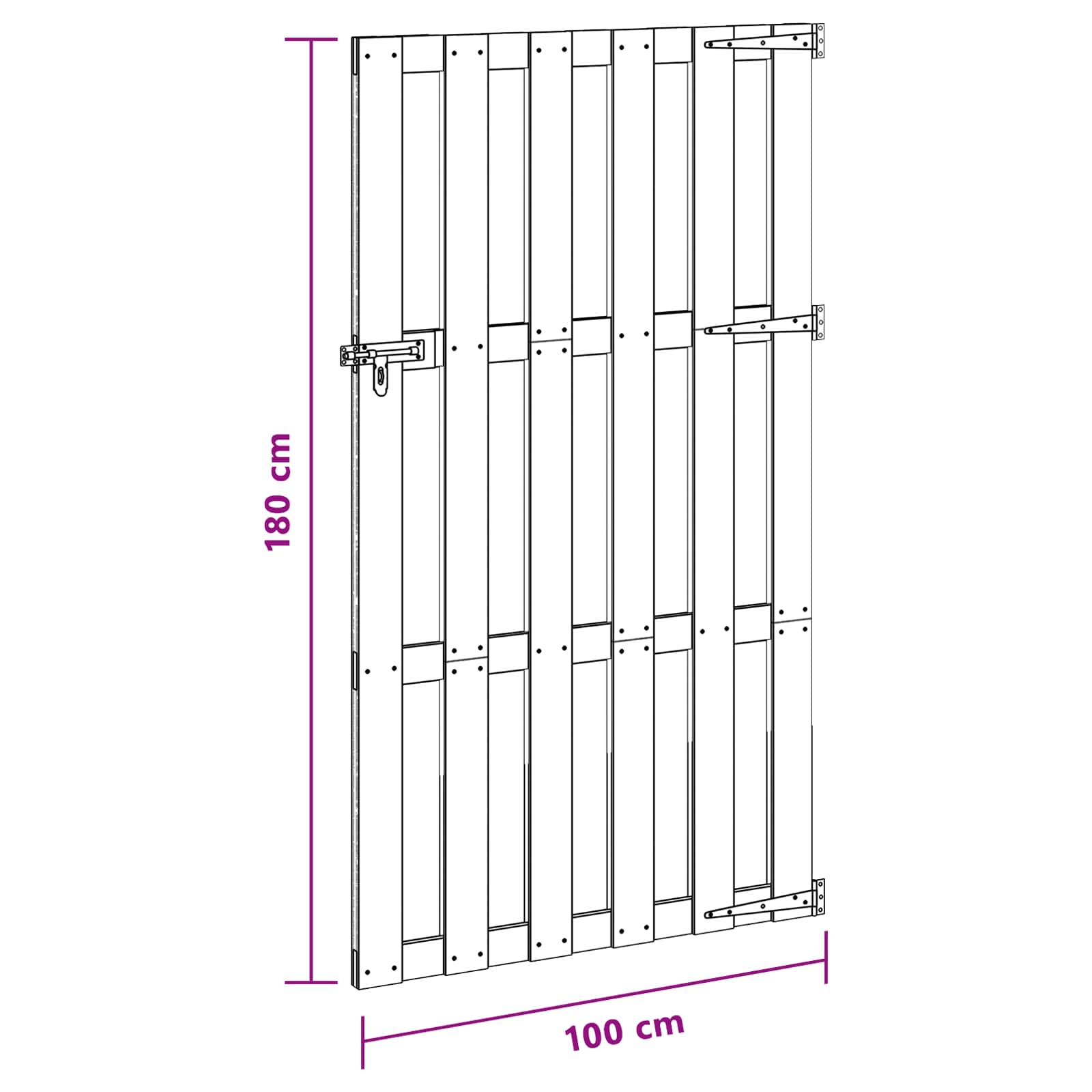 Gartentor 100 x 180 cm WPC und Aluminium Braun
