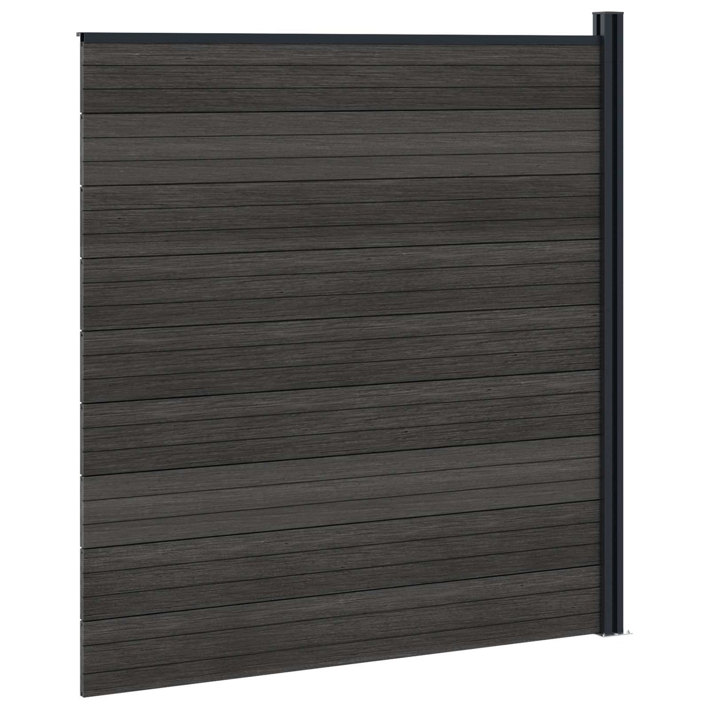 zaunset 175 x 186 cm WPC und Aluminium Schwarz