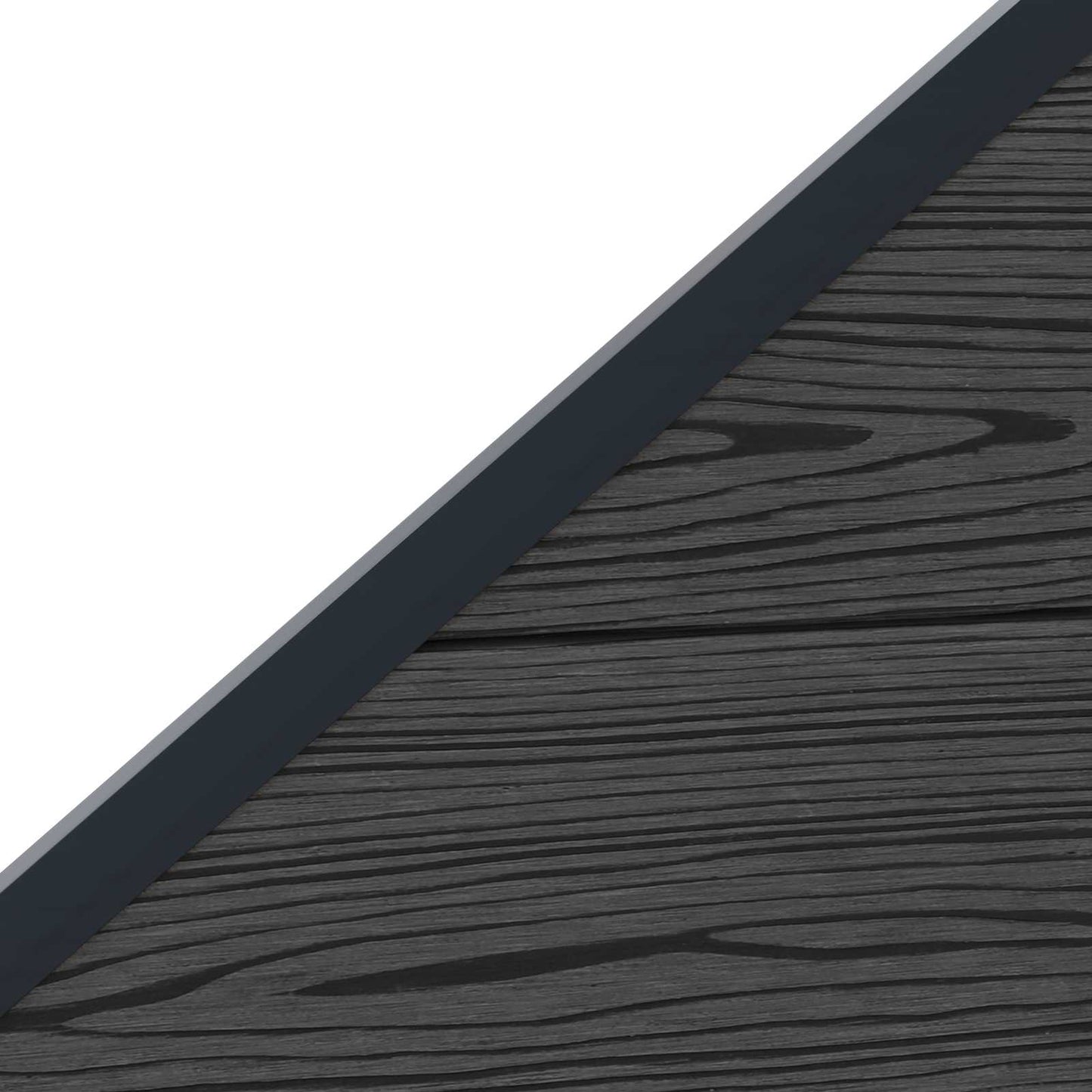 zaunset 95 x 180 cm WPC und Aluminium Schwarz