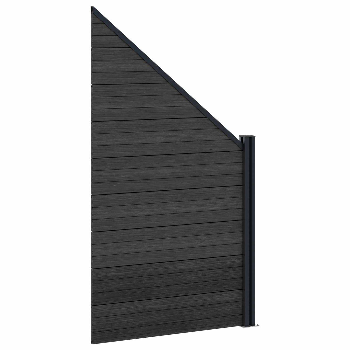 zaunset 95 x 180 cm WPC und Aluminium Schwarz