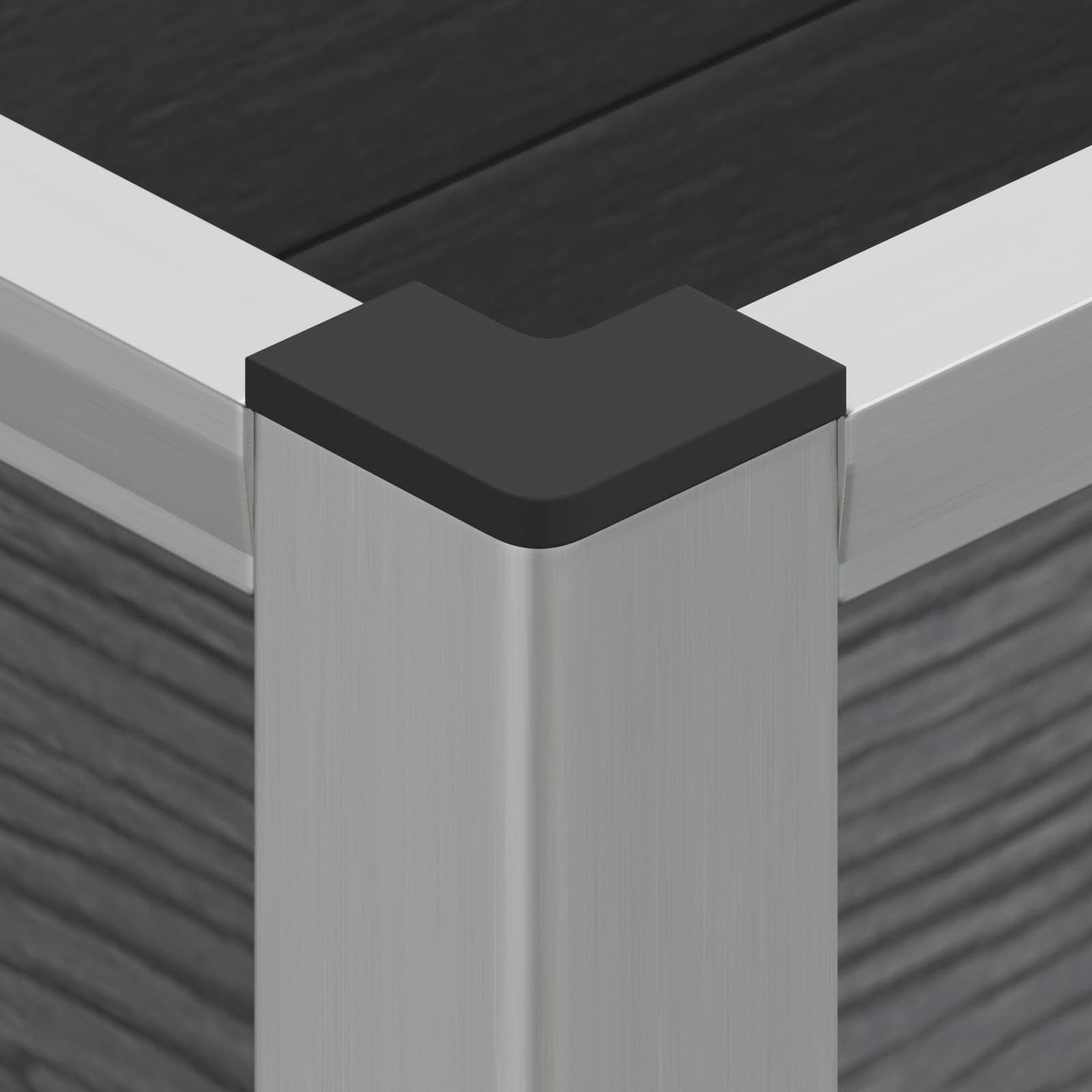 Hochbeet Grau 50 x 30 x 22 cm WPC und Aluminium