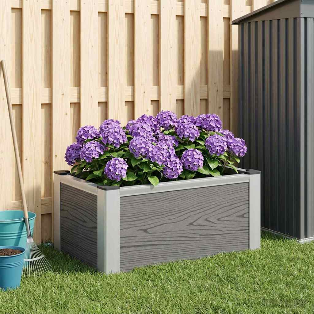 Hochbeet Grau 50 x 30 x 22 cm WPC und Aluminium