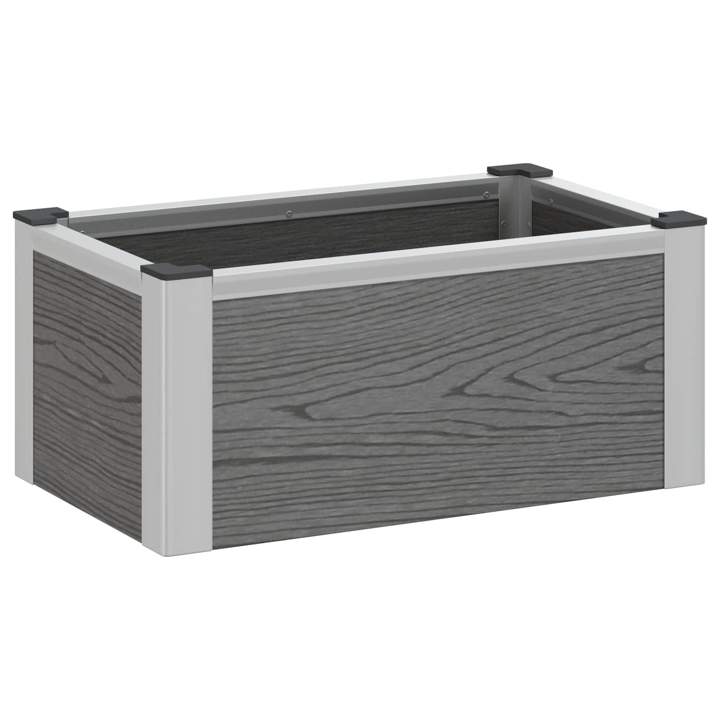 Hochbeet Grau 50 x 30 x 22 cm WPC und Aluminium